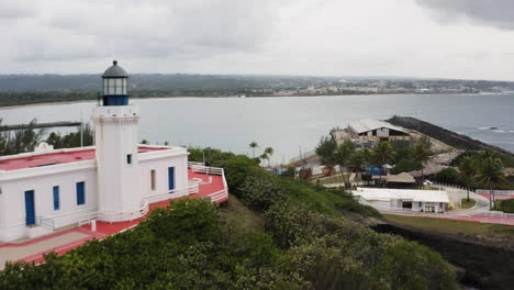 Arecibo-Lighthouse-At-The-Seacoast-Of-Atlantic-Ocean-In-Arecibo,-Puerto-Rico