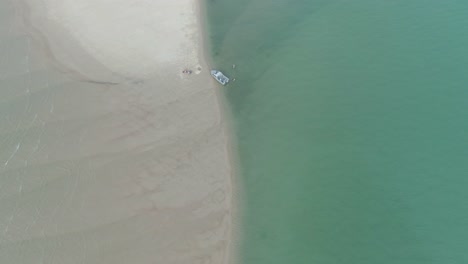 Boat-lying-on-the-beach-aerial-view