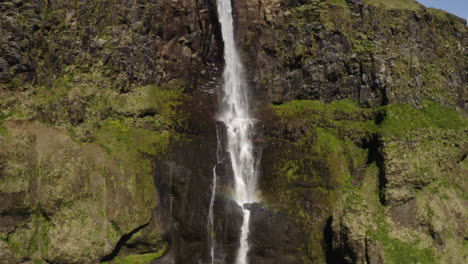 Stunning-Waterfall-Cascading-off-of-Steep-Iceland-Cliff-in-Snaefellsnes-Peninsula