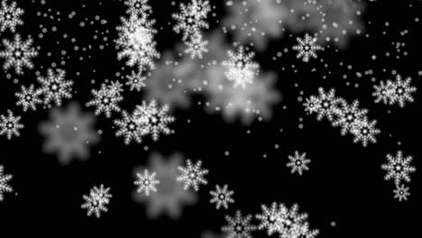 Schneeflocken-Auf-Schwarzem-Hintergrund-Weihnachtszeit