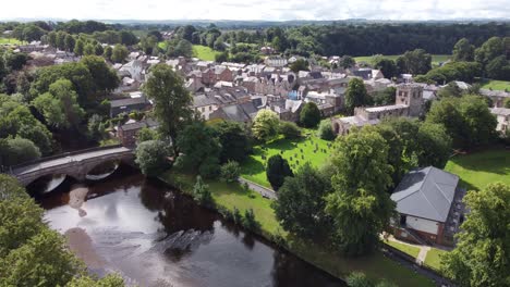 Appleby-road-bridge-over-river-Eden-Cumbria-England-Drone-footage
