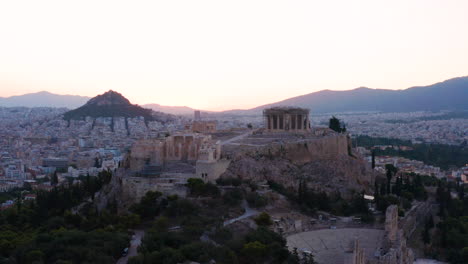Hermoso-Amanecer-Sobre-La-Acrópolis-De-Atenas-En-Grecia