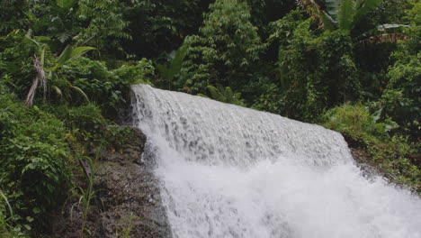 Raging-Torrent-On-Tropical-Mountain-Forest-At-Primera-Cascada-De-La-Planta-In-Tanamá,-Arecibo,-Puerto-Rico