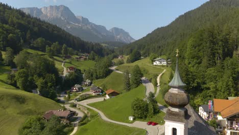 Incredible-Establishing-Shot-of-Maria-Gern-Church-in-Upper-Bavaria,-Germany