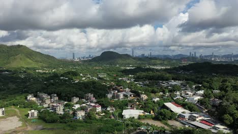 Sheung-Shui-Land-Und-Shenzhen-Stadt-An-Der-Festlandgrenze-Zwischen-Hongkong-Und-China