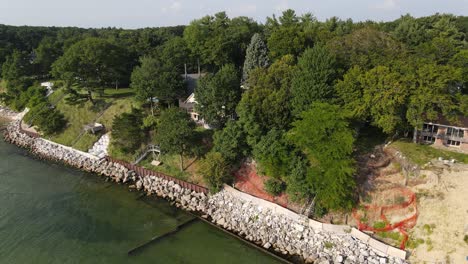 Still-angle-from-the-air-of-the-reinforced-erosion-barriers-on-Lake-Michigan