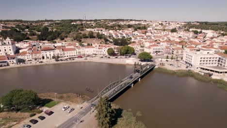 Bascule-bridge-over-the-Sado-river-in-Alcacer-do-Sal,-Portugal