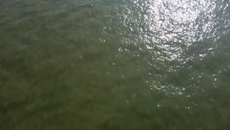 Antenne-über-Sanftem-Nordseewasser-Mit-Sonnenlicht,-Das-Auf-Der-Oberfläche-Reflektiert-Wird