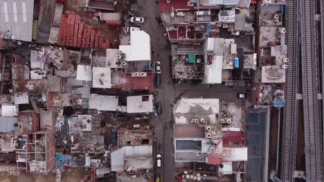 Aerial-top-down-flight-over-poor-Favela-named-Villa-Miseria-in-Buenos-Aires,Argentina