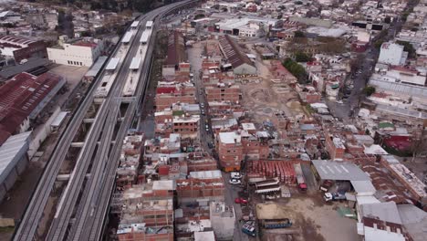 Aerial-view-of-poor-neighborhood-in-Buenos-Aires,-Argentina