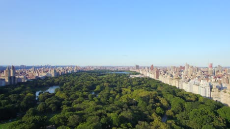 September-2021---4K-aerial-of-Manhattan-from-Central-Park,-NYC,-USA