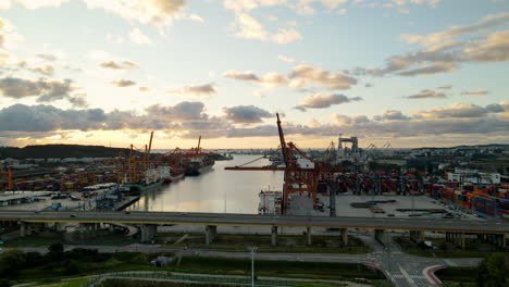 Sunrise-over-the-port-of-Gdynia
