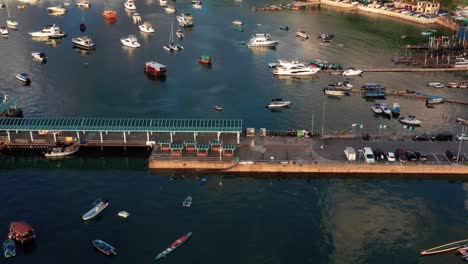 Aerial-top-view-of-boat-station-near-Sai-Kung