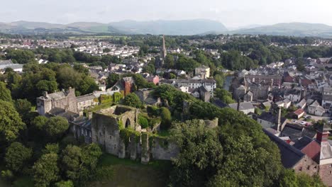 Cockermouth-Castle-and-town-in-background-Lake-District-Cumbria-UK-aerial-footage