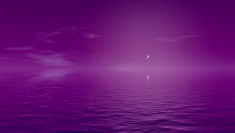 Un-Océano-Nocturno-Interminable-Envuelto-En-Una-Neblina-Púrpura