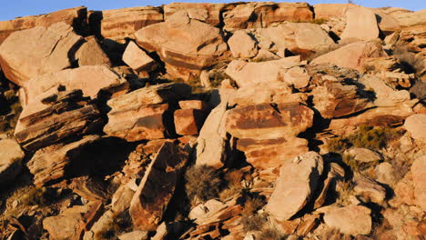 Rocas-Petrificadas-De-Colores-Del-Desierto-Pintado-A-La-Luz-Del-Sol-En-Arizona
