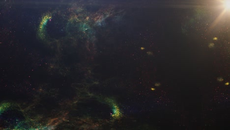 Space-Flight-Through-The-Nebula-Stars-And-Glare