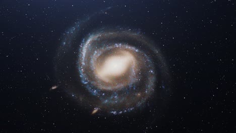 Spiralgalaxie,-Die-Bunt-An-Sternen-Im-Universum-Vorbeifliegt