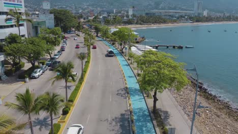 Aerial-View-of-Acapulco-Beach-on-a-Sunny-Day