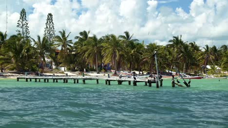 Approaching-into-the-beautiful-tropical-small-fishing-town-port-of-Punta-Allen