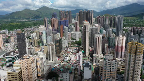 Herrliche-Stadtansicht-Der-Insel-Hongkong-Am-Nachmittag---Luftaufnahme