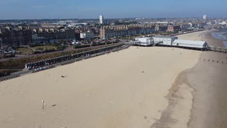 Lowestoft-Norfolk-UK-beach-and-seafront-summer-2021-drone-footage