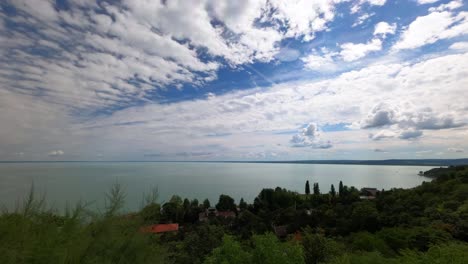 Beautiful-timelapse-video-from-Hungary,-Tihany,-looking-towards-the-southern-shore-over-the-Lake-Balaton