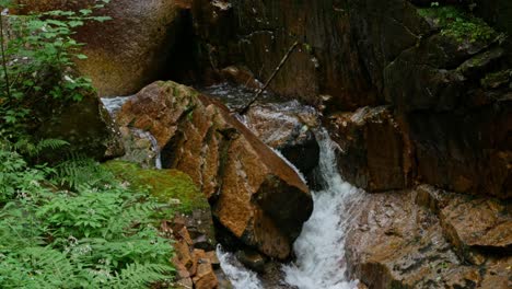 Water-flows-down-stones-throughout-the-Flume-Gorge-in-New-Hampshire