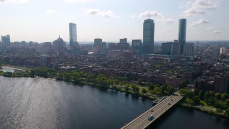 Scenic-Aerial-View-of-Boston's-Back-Bay-on-Beautiful-Summer-Day