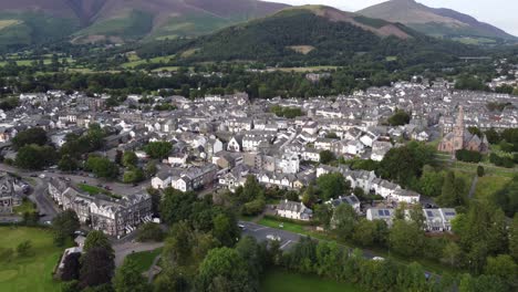 Keswick-town-Lake-District-Cumbria-UK-Aerial-footage-4K-Summer-August-2021