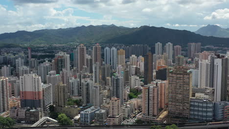 Blocks-Of-Modern-Dense-Apartment-Buildings-In-Yuen-Long,-Hong-Kong