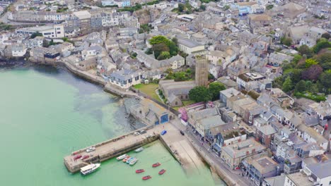 Aerial-view-over-St-Ives-Harbor-and-the-RNLI-Station-in-Cornwall-England