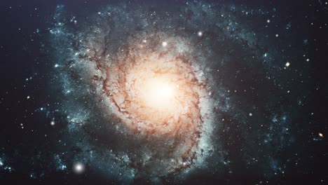 Una-Galaxia-Girando-Y-Moviéndose-A-Través-De-Las-Estrellas-En-El-Universo