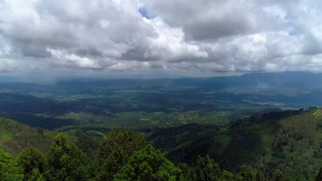 Flying-over-the-mountains-of-Valle-de-Angeles,-Honduras