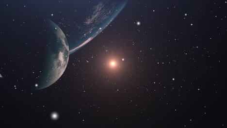 Planeta-Tierra-Y-Luna-En-El-Universo