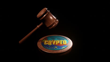 Hitting-Crypto-coin-disk-with-gavel