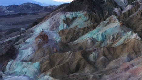 Aerial-shot-pushes-in-on-Artist's-Palette-in-Death-Valley
