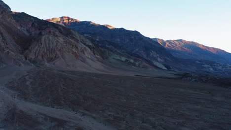 aerial-drone-shot-through-Artist's-Drive-in-Death-Valley-national-park,-California