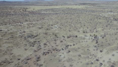 Lkw-Fahrt-Durch-Den-Etosha-Nationalpark-In-Namibia,-Afrika---Antenne