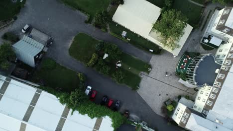 Drone-aerial-4K-shot-of-a-Wedding-area-perfectly-prepared-for-the-celebration