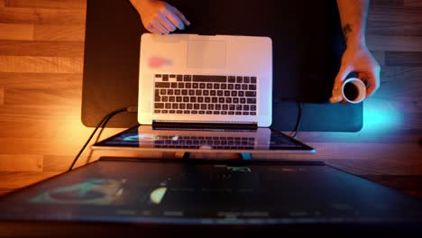 Photo-editing-lightroom-studio-setup-on-desk