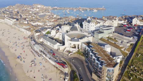 Aerial-view-over-Prothmeor-Beach-and-St-Ives