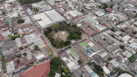 Aerial-View-Of-Santa-Tecla-Municipality-In-El-Salvador---drone-shot