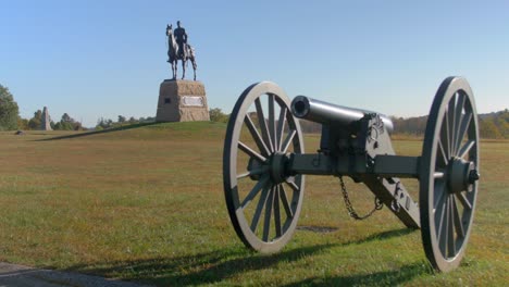 Viejo-Cañón-De-La-Guerra-Civil-En-El-Campo-De-Batalla-De-Gettysburg