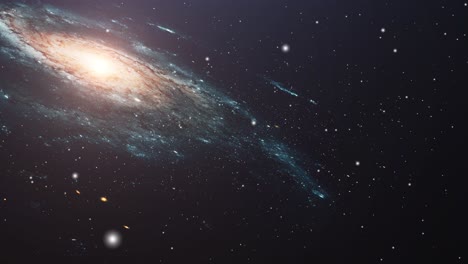 Galaxias-Y-Estrellas-Que-Giran-Y-Se-Mueven-En-El-Espacio
