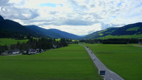 Camping-and-Villabassa,-Dolomites,-Puster-Valley,-Bolzano,-South-Tyrol,-Italy,-September-2021
