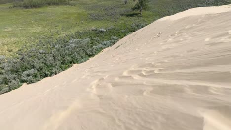 Sand-blowing-in-the-wind-at-the-Alberta-sand-dunes-on-a-sunny-day