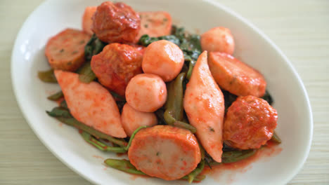 Stir-Fried-Fish-Balls-with-Yentafo-Sauce---Asian-food-style