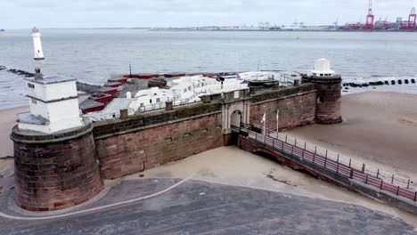 Fort-Perch-Rock-New-Brighton-sandstone-coastal-defence-battery-museum-aerial-view