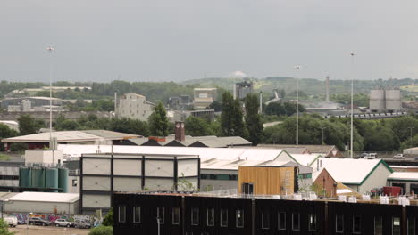 Time-Lapse-of-Industrial-Site-in-Leeds-on-Cloudy-Day